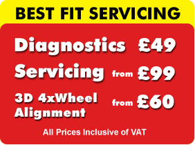 Diagnostics from 49.00, Servicing from 99, and 3D Wheel Alignment from only 60 at our Glasgow Garage